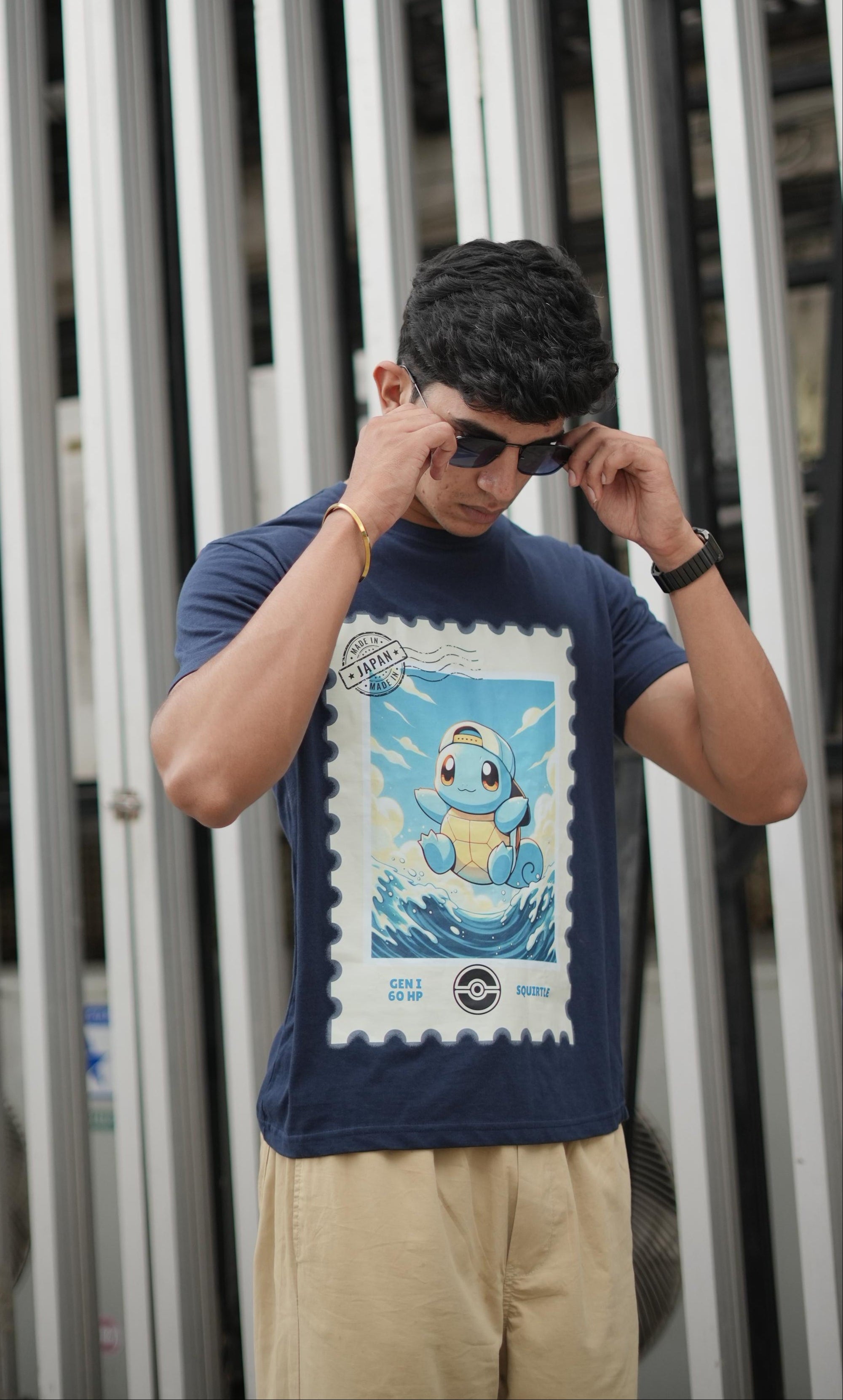 Pokemon Squirtle Stamp Unisex Classic Crew T-Shirt