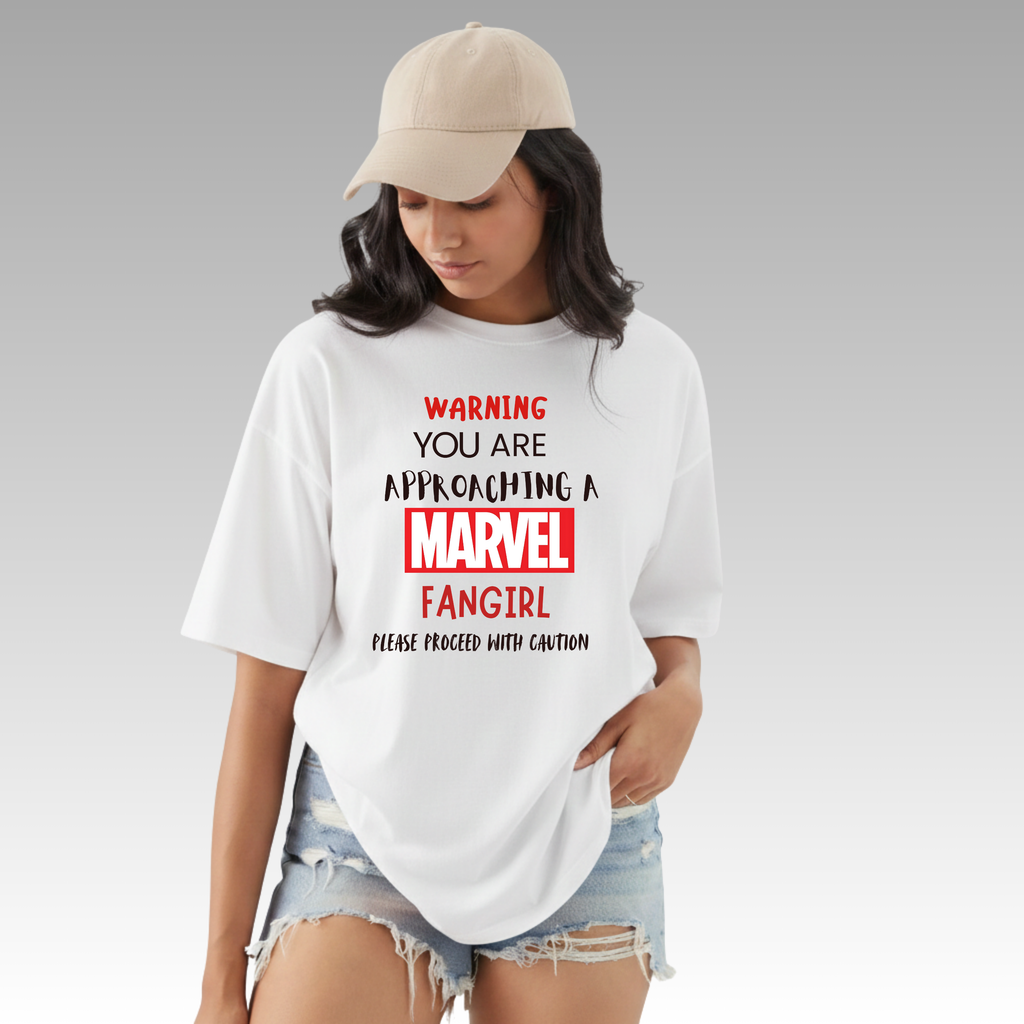 MARVEL FANGIRL WARNING| Unisex Oversized Standard T-Shirt