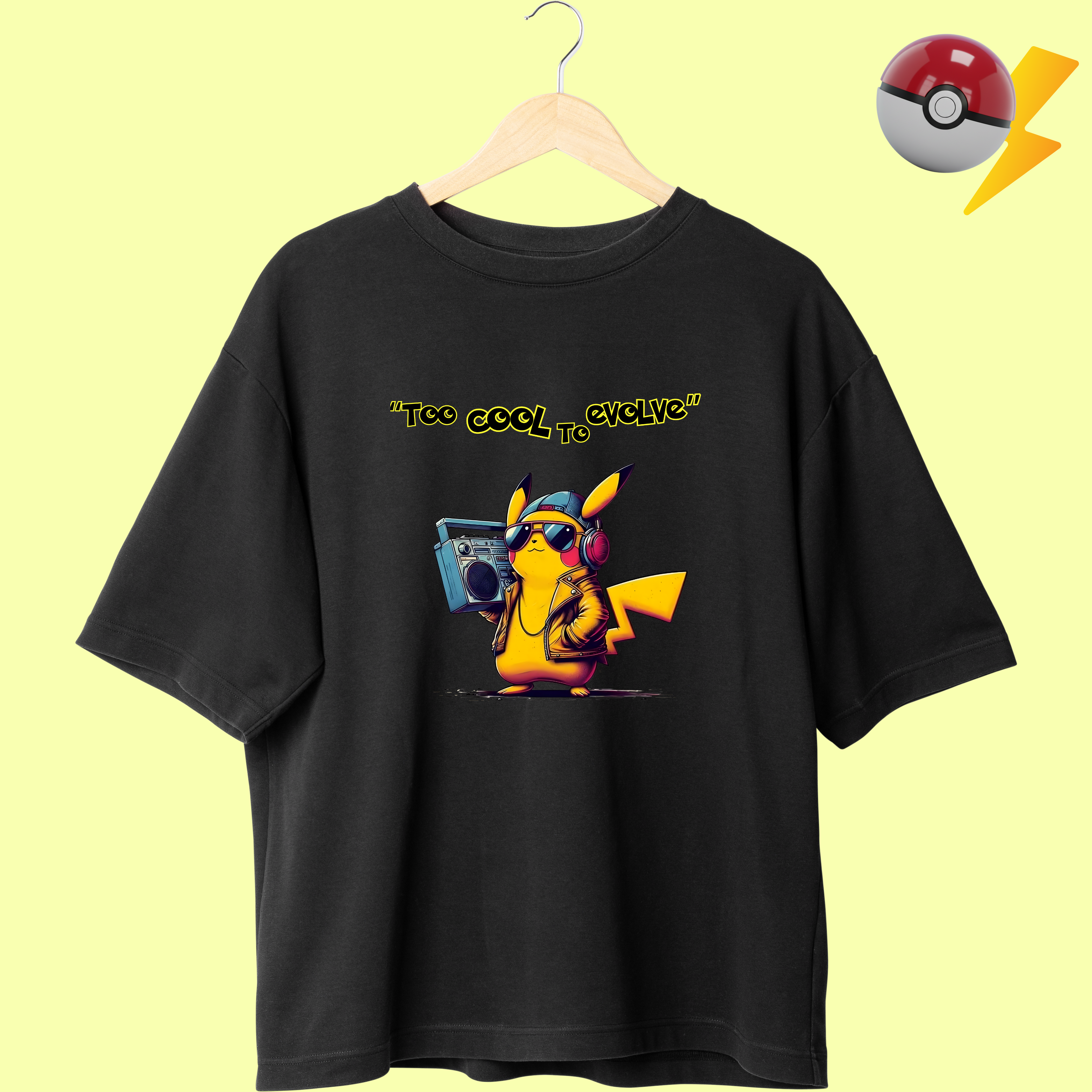 Pikachu: Too Cool to Evolve I Men's Oversized Classic T-Shirt