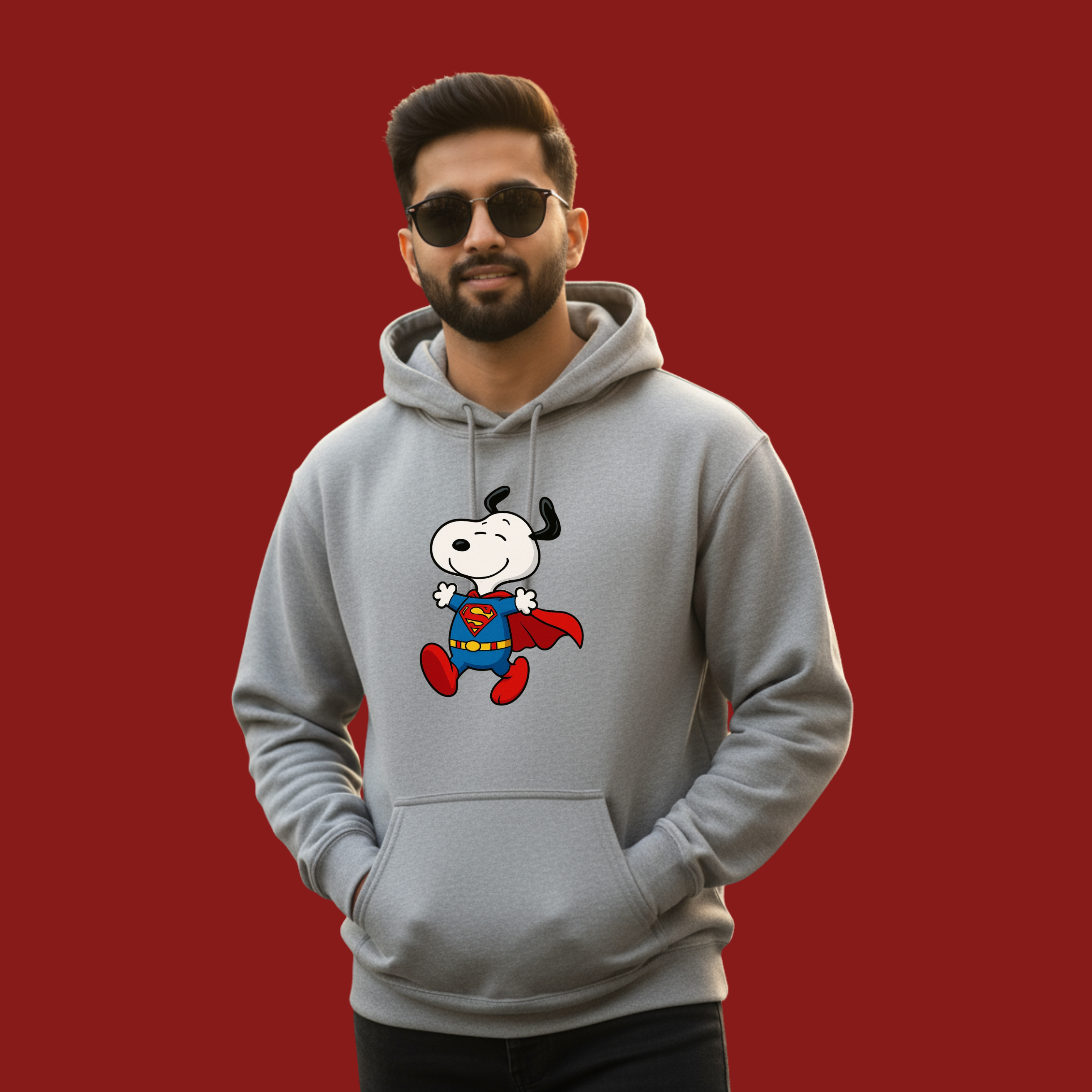 Superman Snoopy Unisex Regular Fit Pullover Hoodie