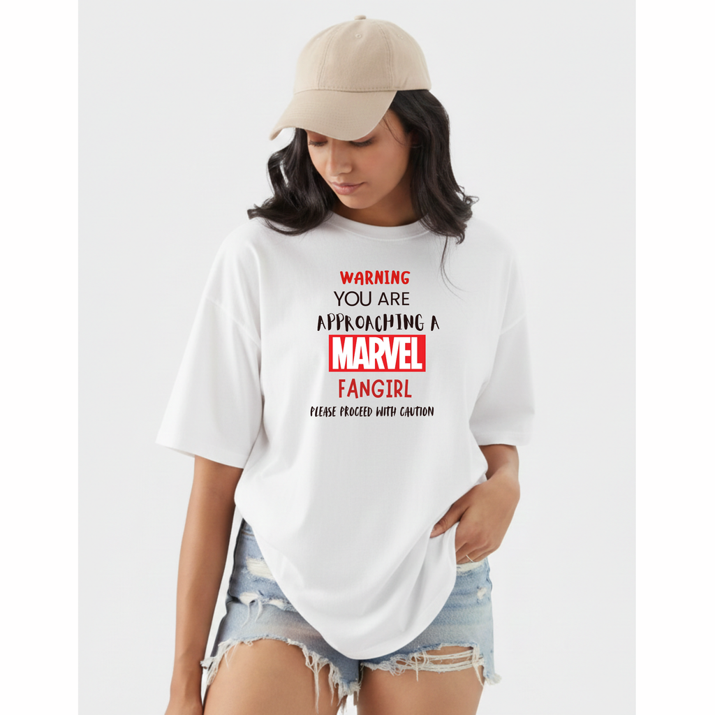 MARVEL FANGIRL WARNING| Unisex Oversized Standard T-Shirt