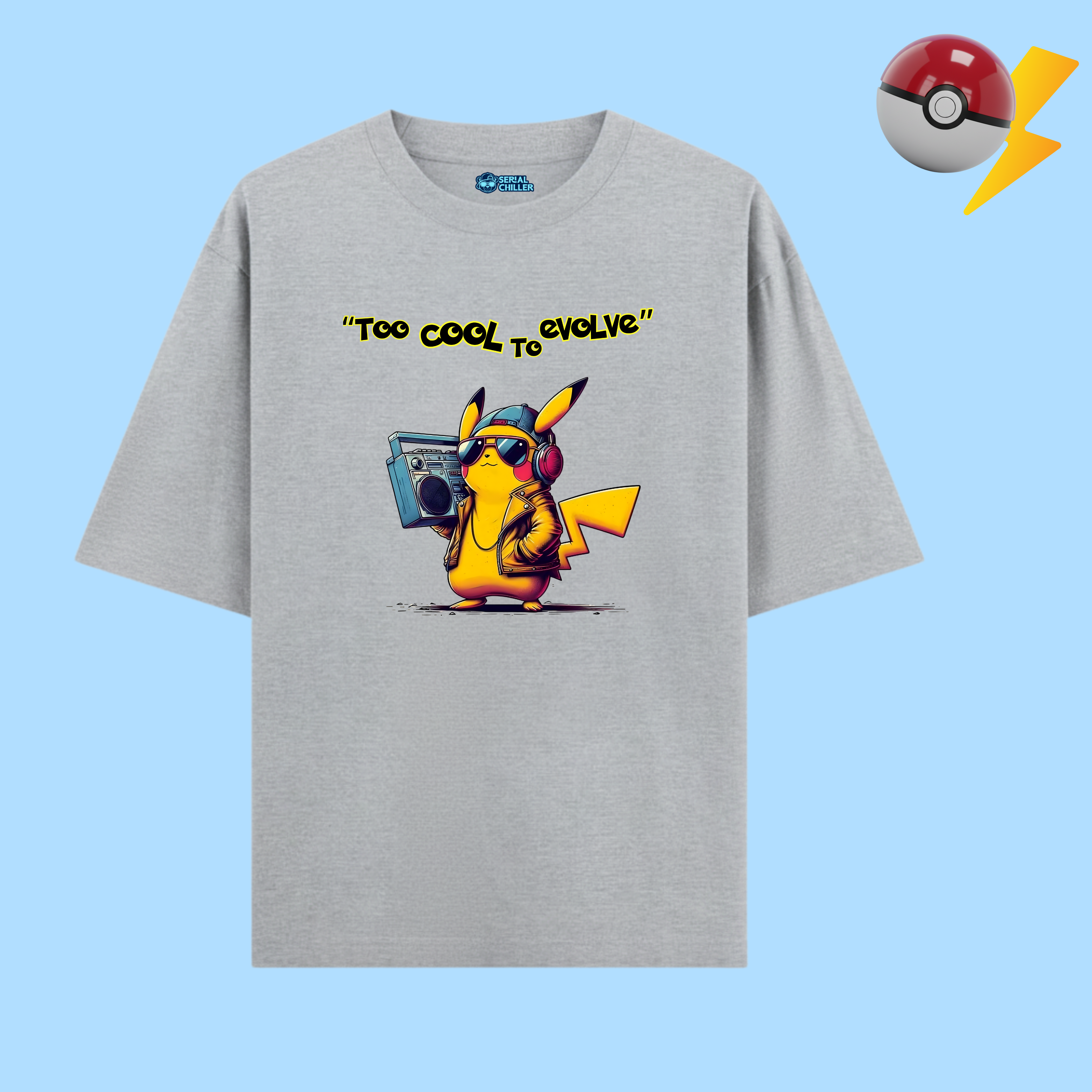 Pikachu: Too Cool to Evolve I Men's Oversized Classic T-Shirt