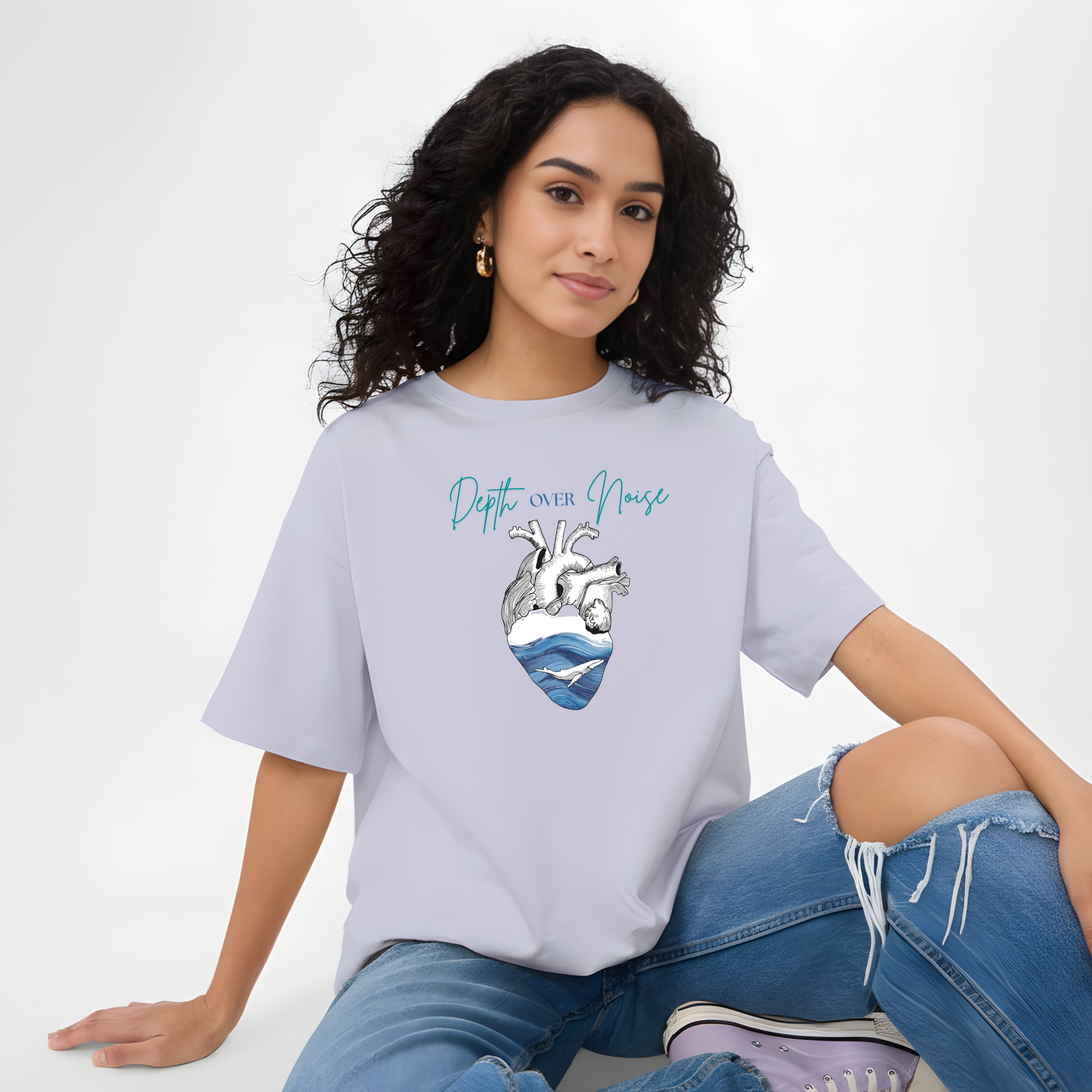 Depth over Noise | Unisex Oversized Standard T-Shirt