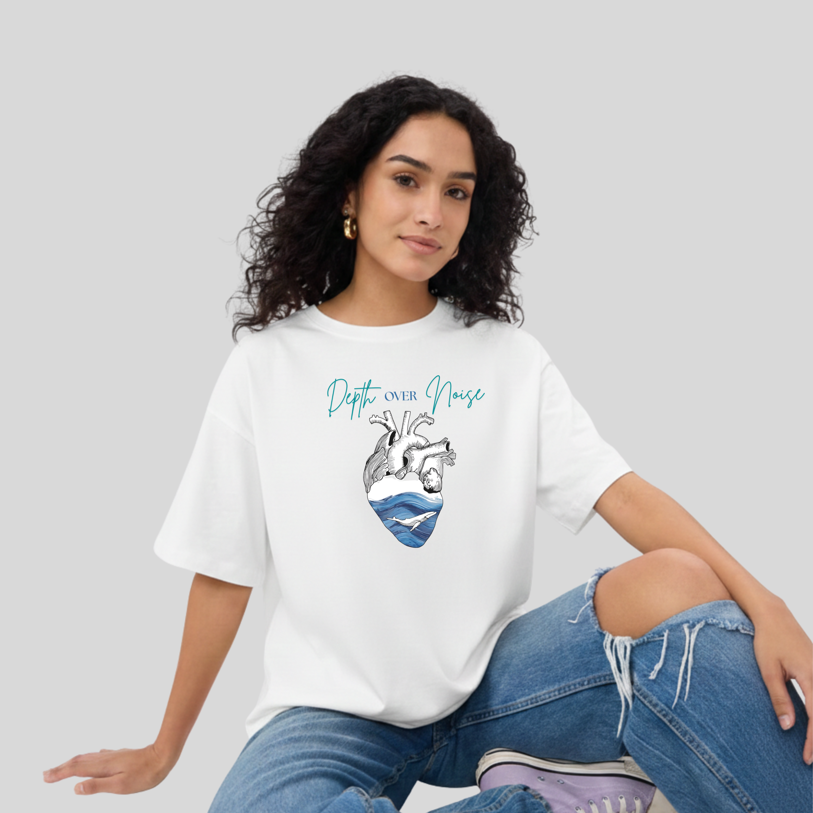 Depth over Noise | Unisex Oversized Standard T-Shirt