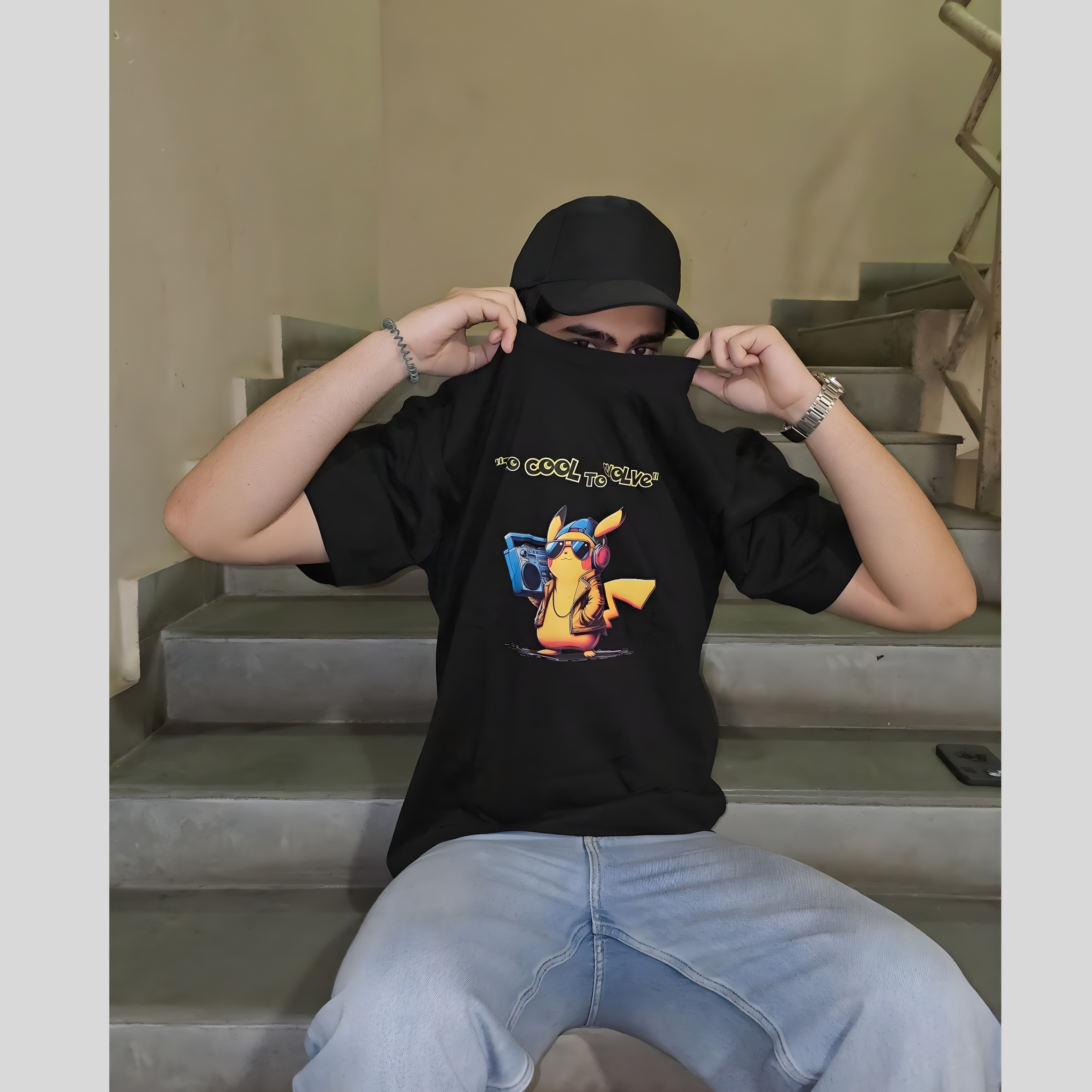 Pikachu: Too Cool to Evolve I Men's Oversized Classic T-Shirt