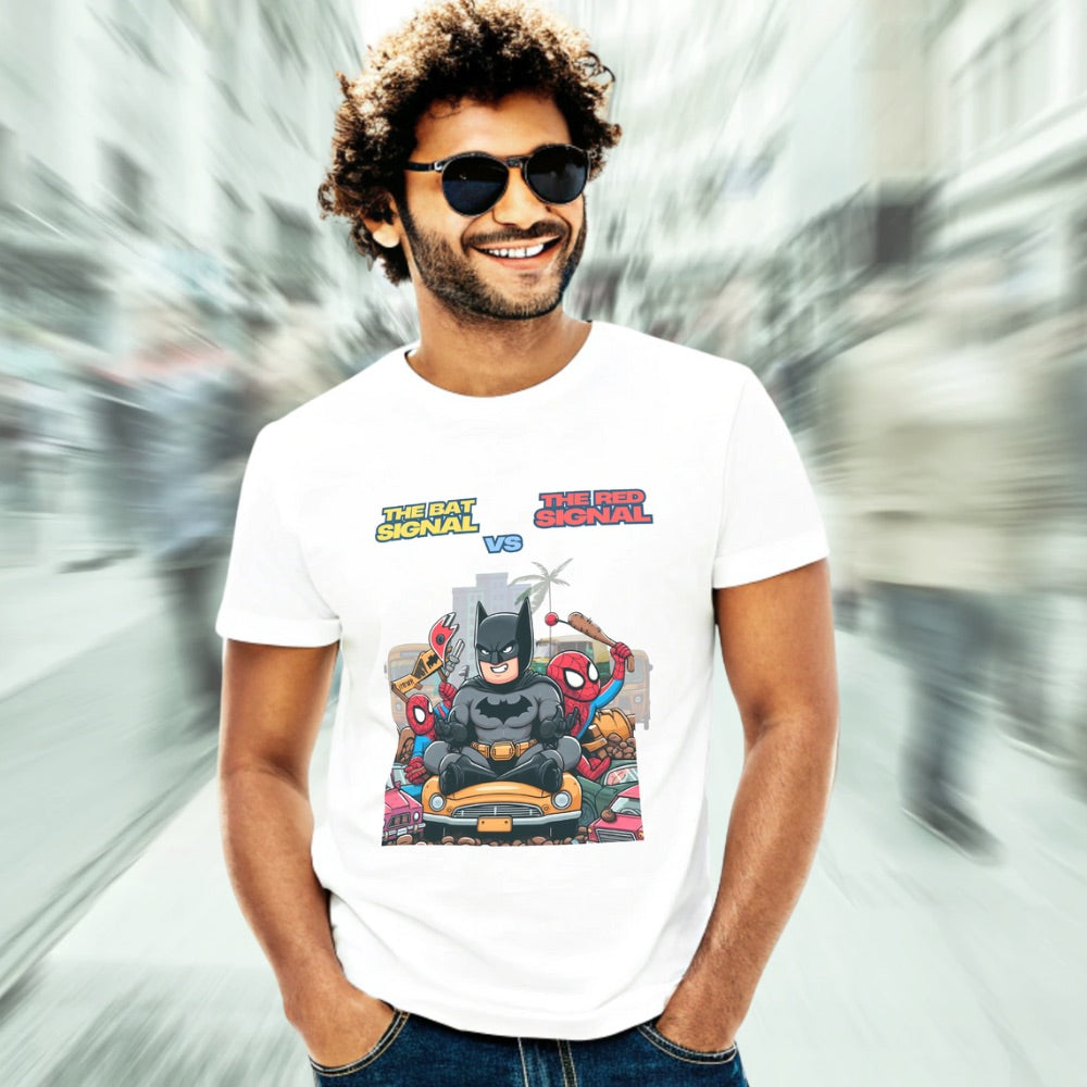 Bat Signal vs Red Signal I Men’s Classic Crew T-Shirt