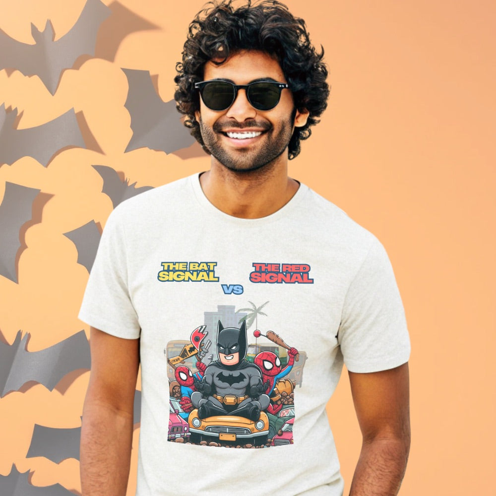 Bat Signal vs Red Signal I Men’s Classic Crew T-Shirt