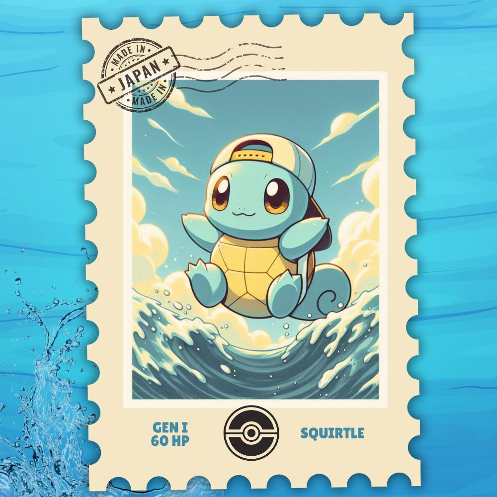 Pokemon Squirtle Stamp | Men’s Classic Crew T-Shirt
