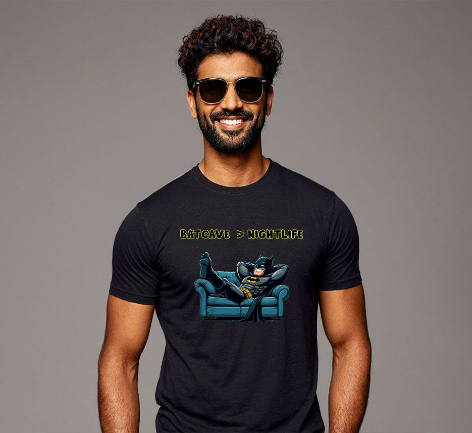 Batcave Over Nightlife | Men's Classic Crew T-Shirt